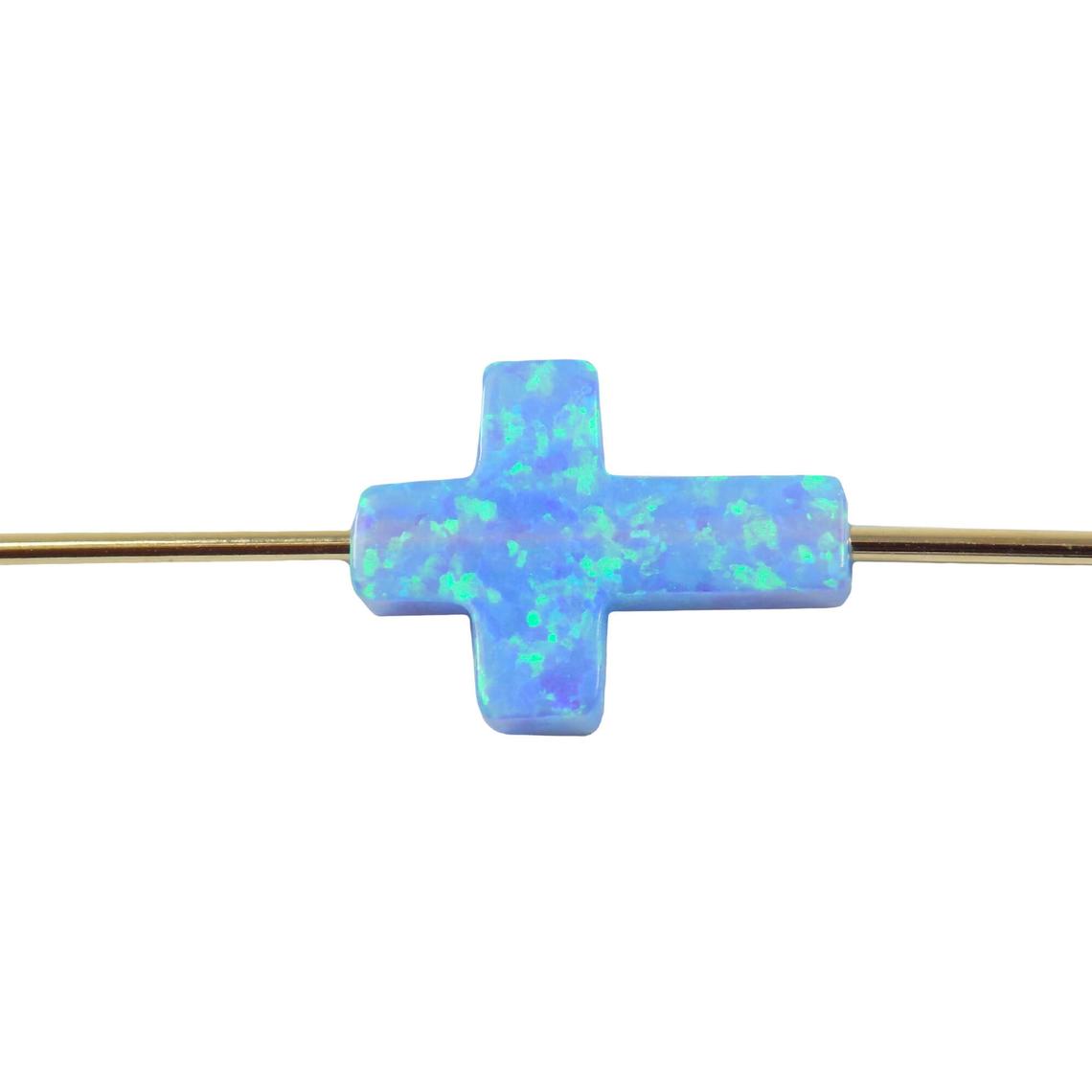 Opal Sideways Cross Pendant