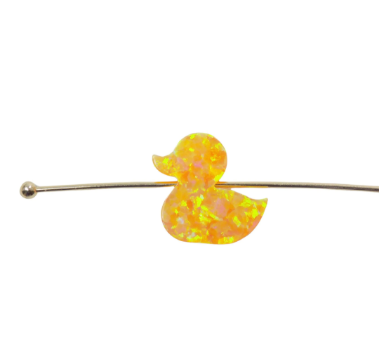 Lab-created opal yellow Duck Pendant