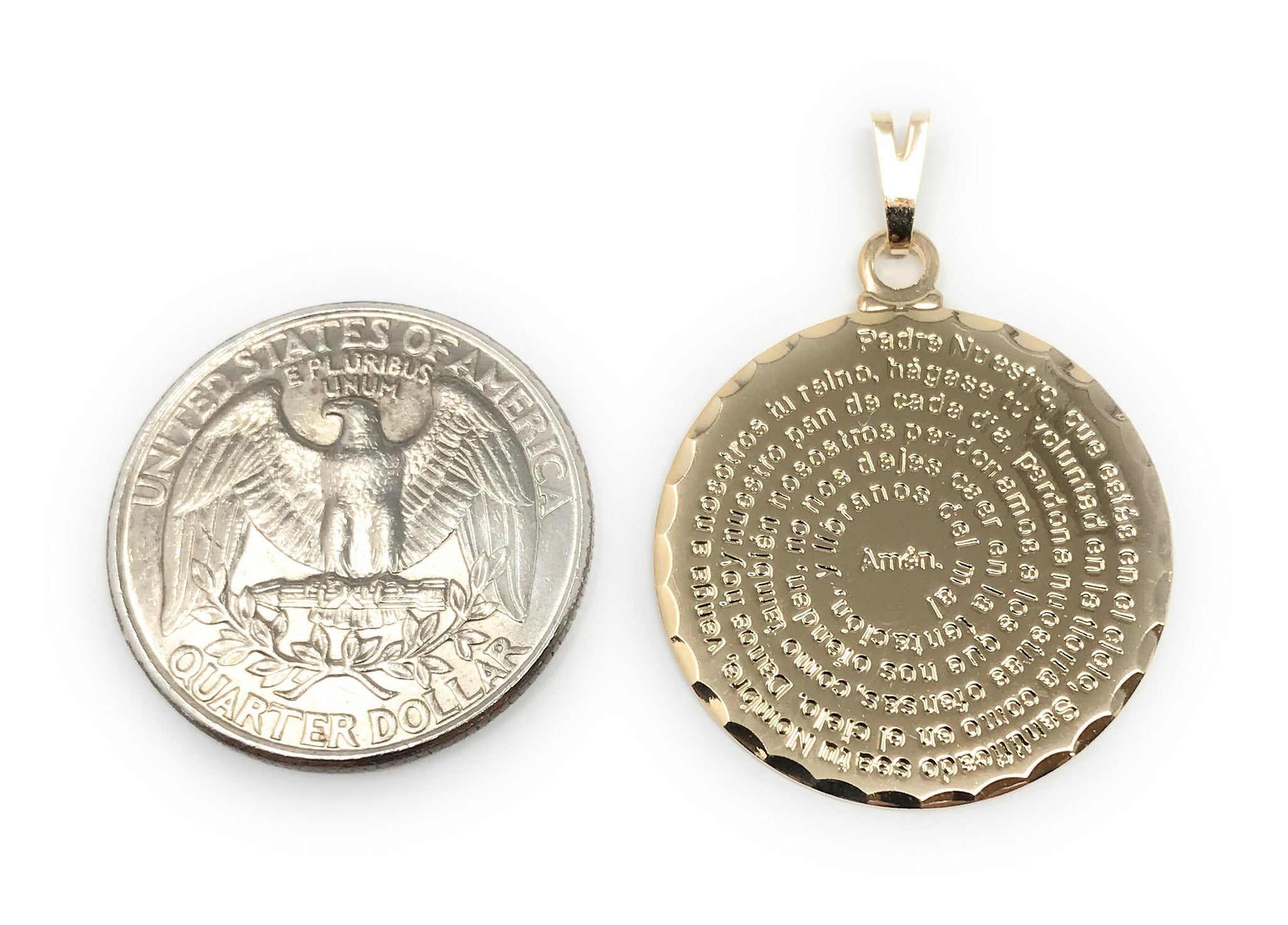 lord's prayer medallion engraved
