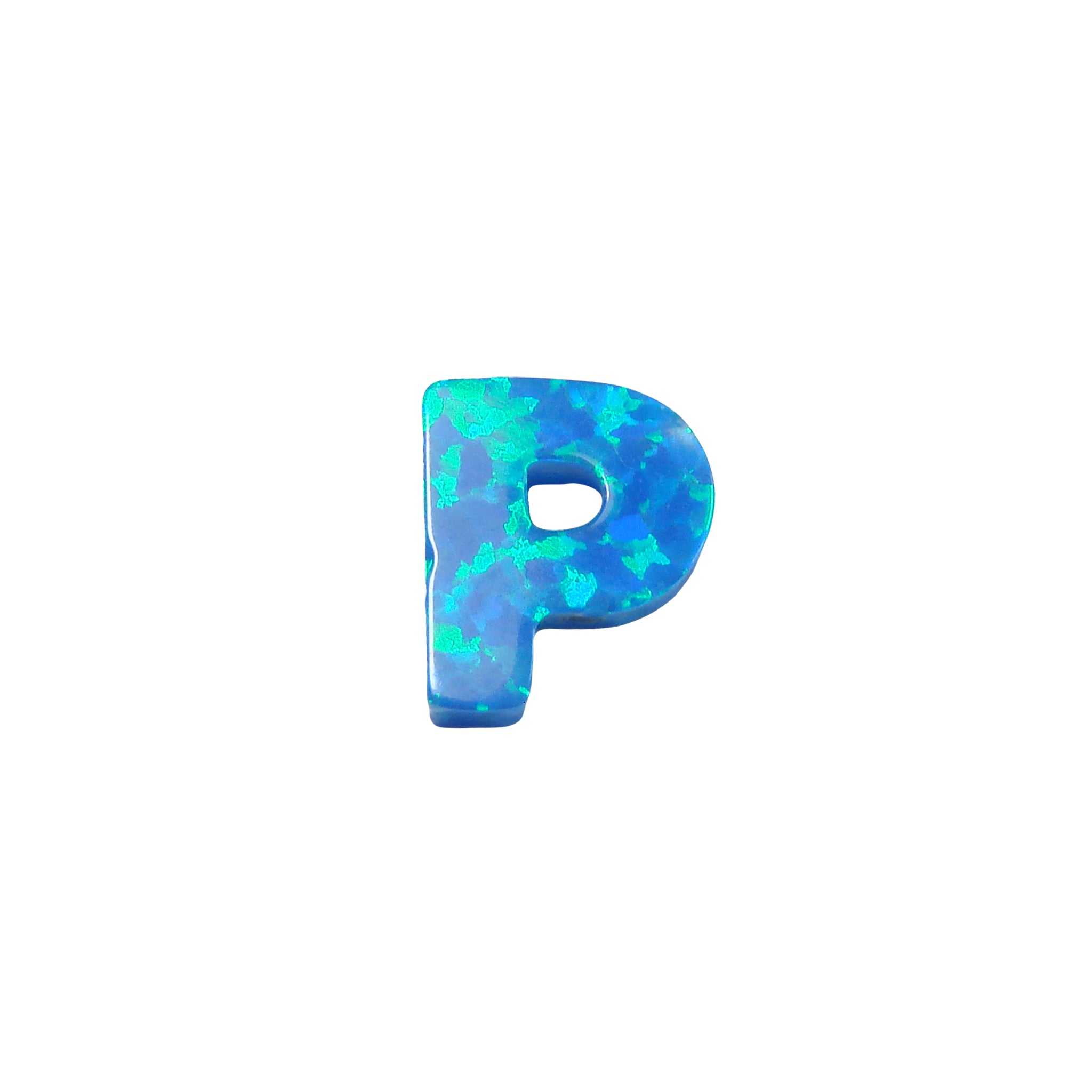 opal p letter charm