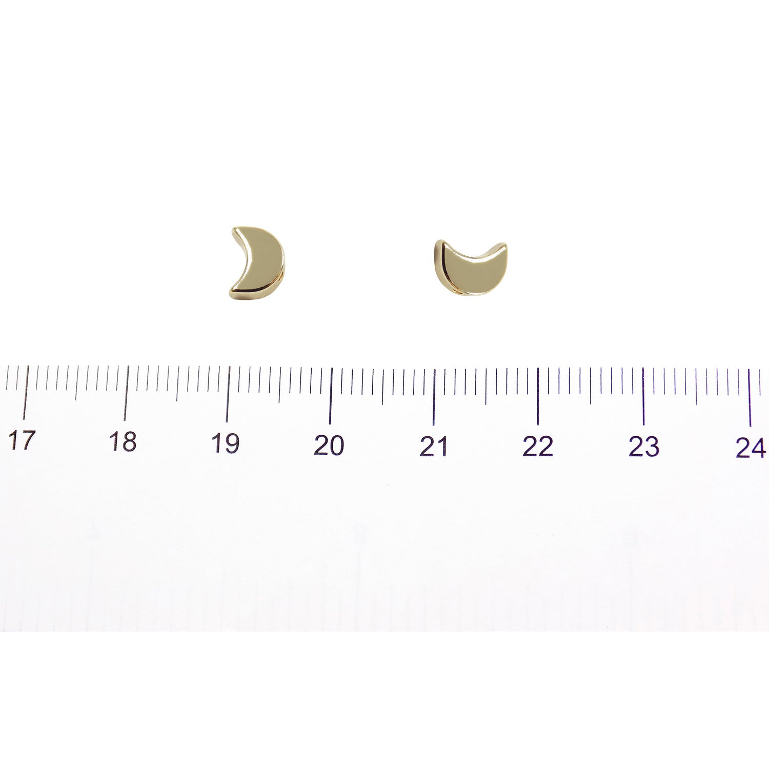 Tiny Moon Slider Charm (6 pieces) Gold Plated Mini Half Moon Spacer Beads for Necklaces and Bracelets Connector for Jewelry Making