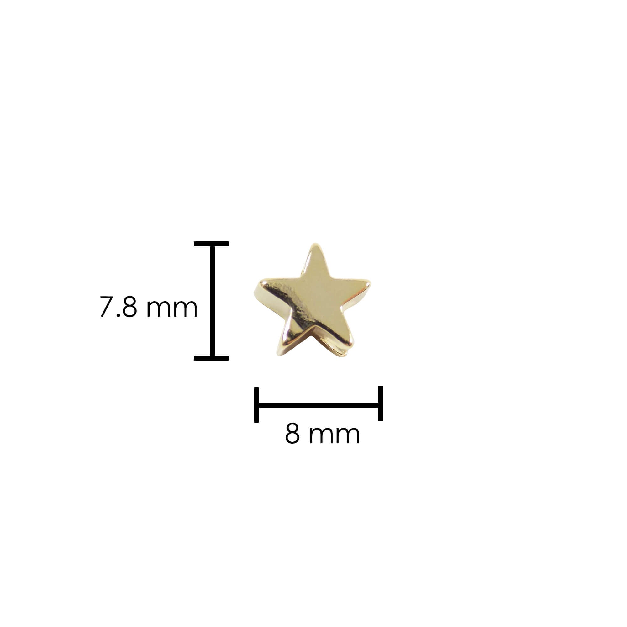Star Slider Charm (6 pieces) Gold Plated Mini Star Spacer Beads for Bracelets, 7.8x8mm Sliding Little Star Separator, Celestial Beads Wholesale