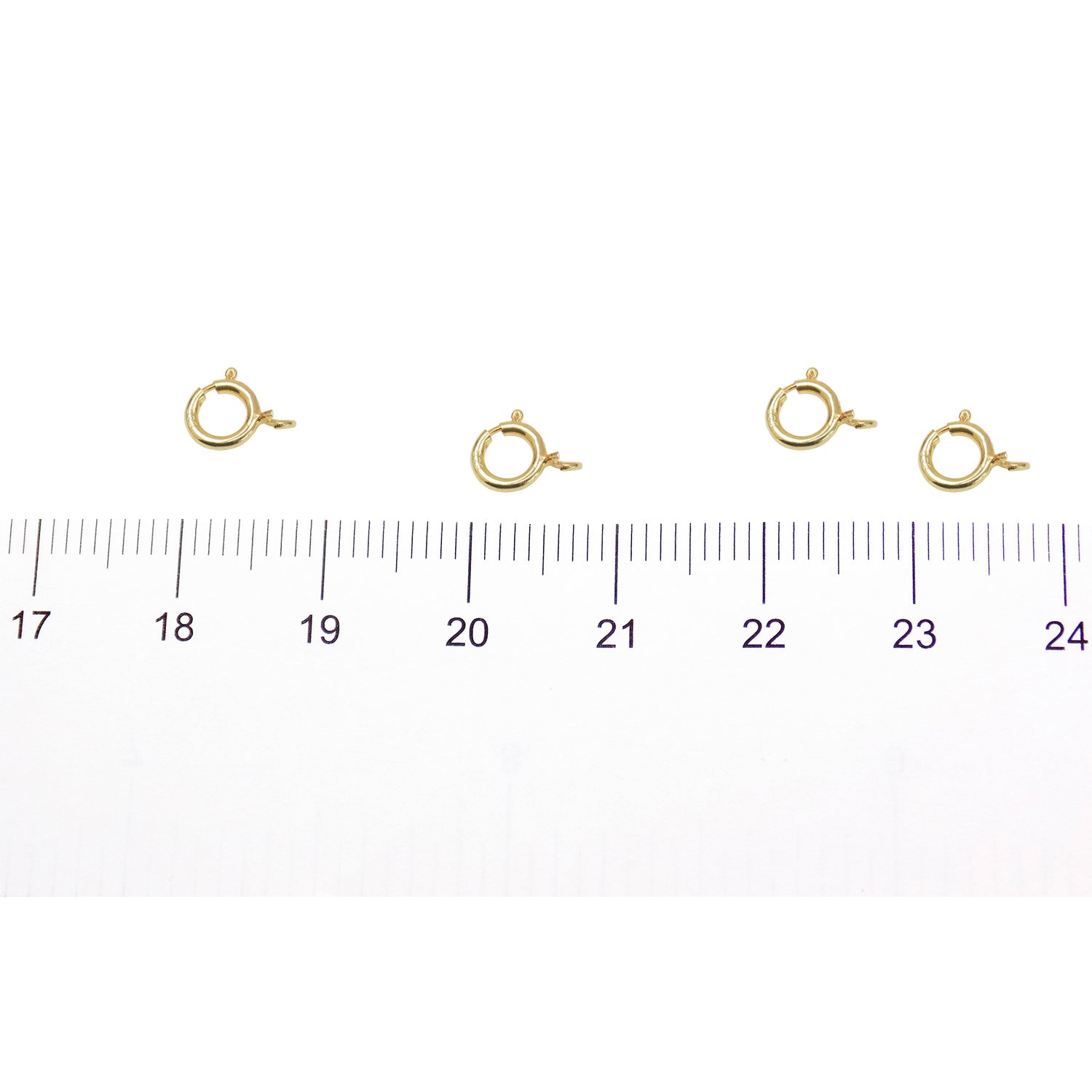 Spring Ring Clasp 5.5mm (5 PCS) 22K Gold Plated Over 925 Sterling Silver
