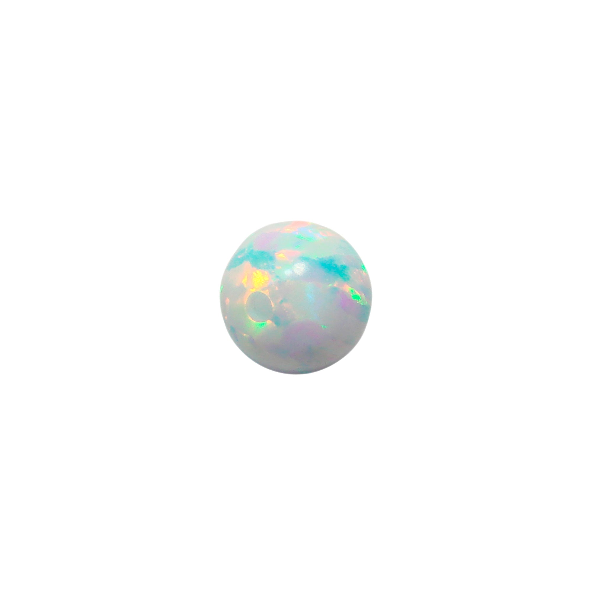 white opal half drilled opal ball
