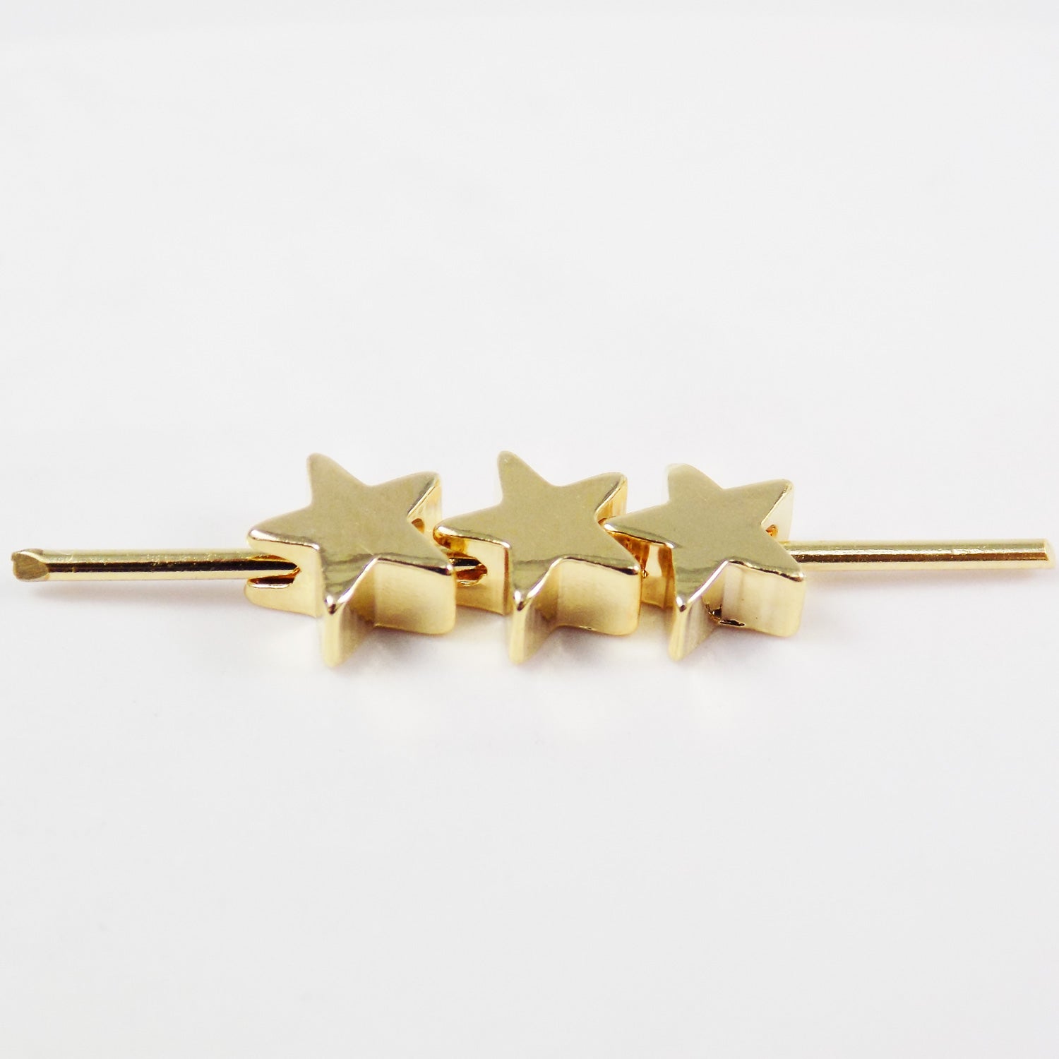 Star Slider Charm (6 pieces) Gold Plated Mini Star Spacer Beads for Bracelets, 7.8x8mm Sliding Little Star Separator, Celestial Beads Wholesale