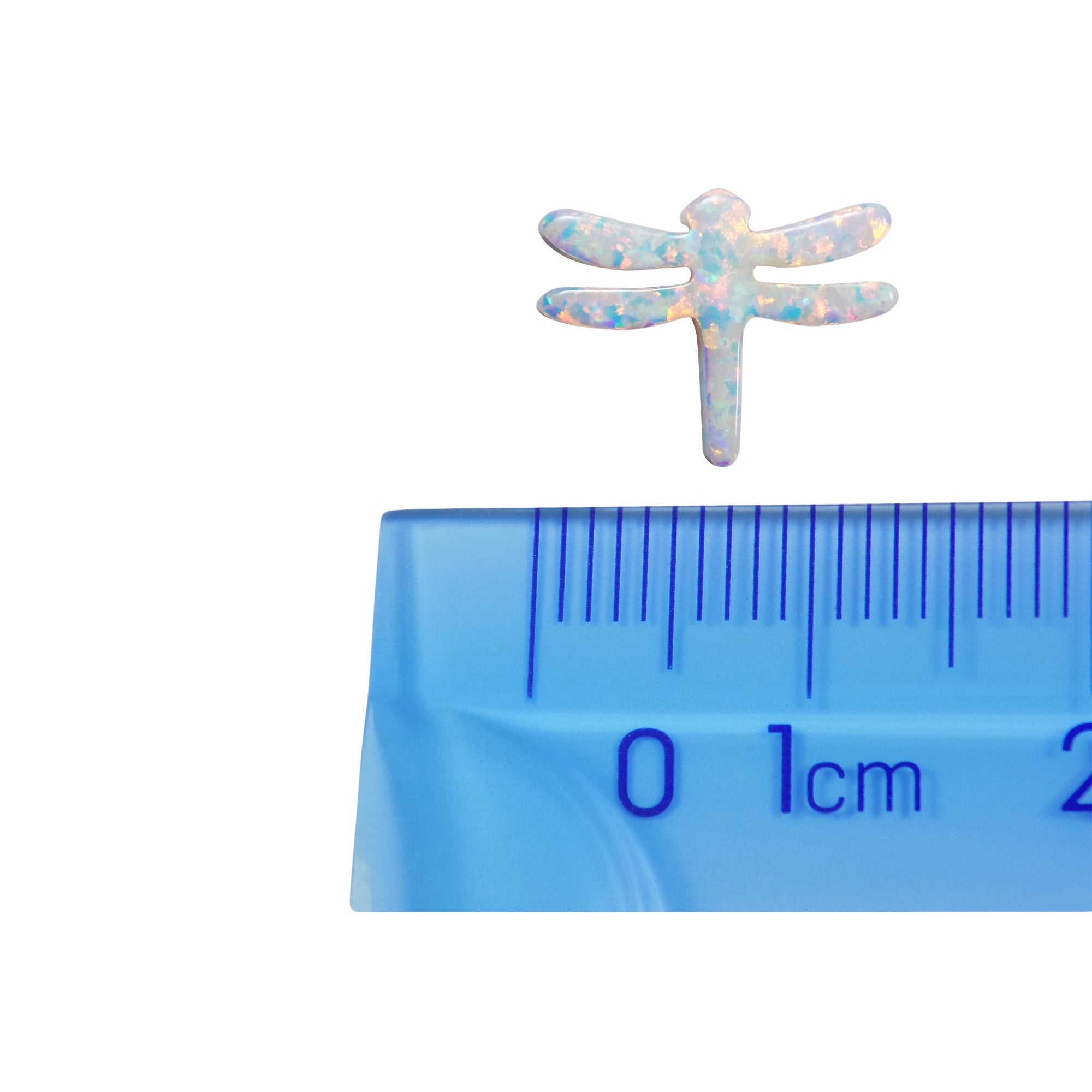 Opal Dragonfly Charm, Dragonfly Opal Bead Charm Pendant Size 10x13mm, Authentic Lab-created White Opal Dragonfly Bead, USA Seller