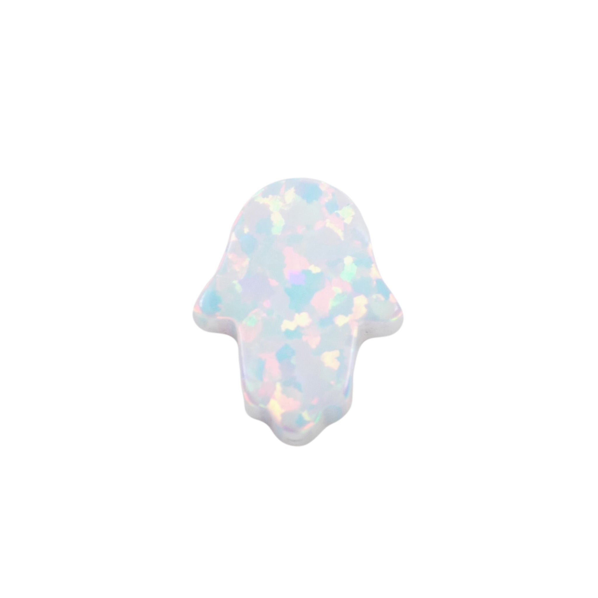 white opal hamsa hand charm