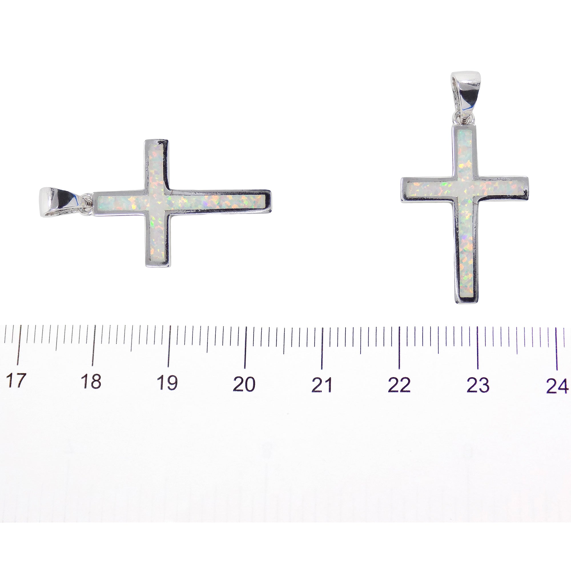 Cross Charm 925 Sterling Silver Cross, Synthetic White Opal Cross Pendant, Opal Supply Jewelry Wholesale