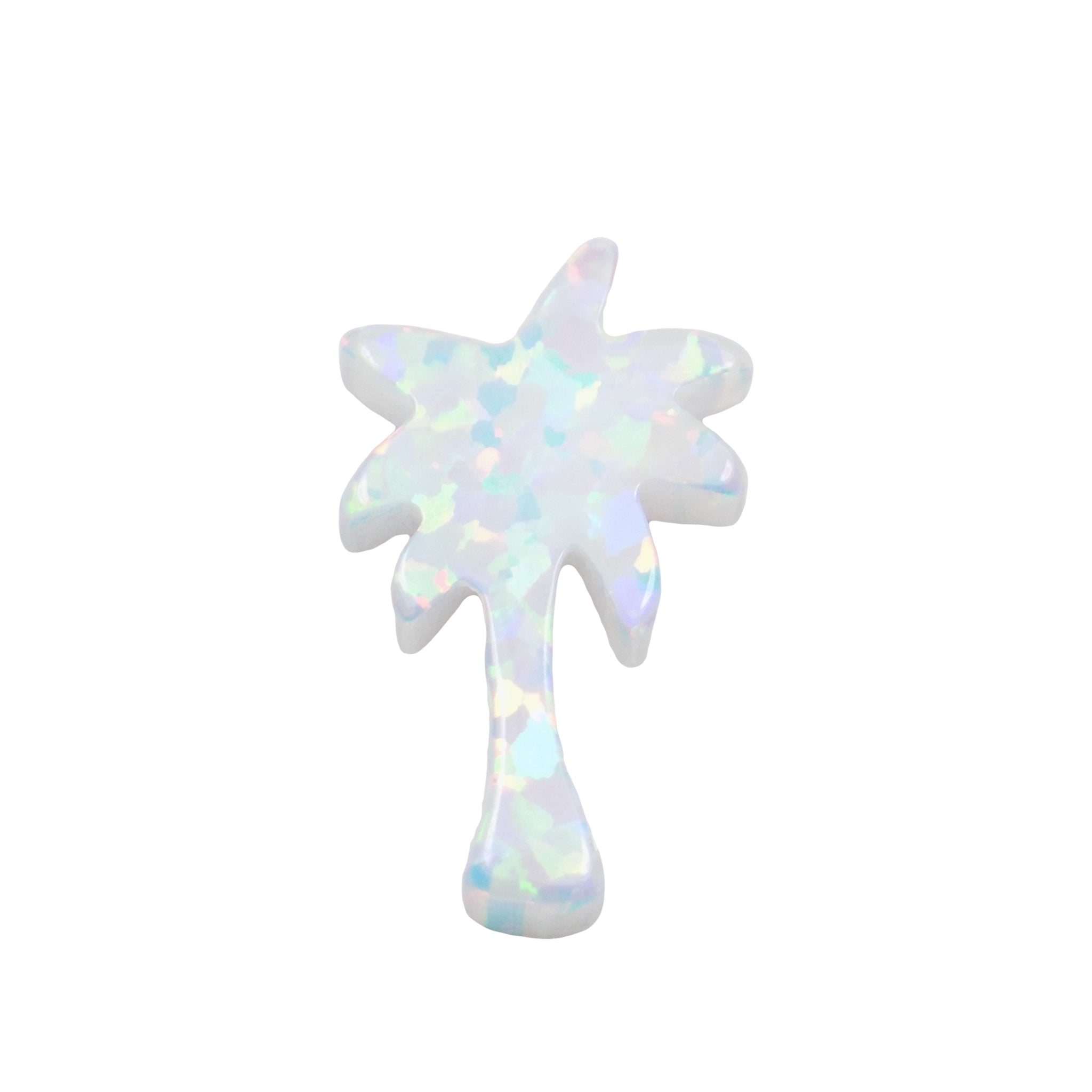 white opal palm tree pendant