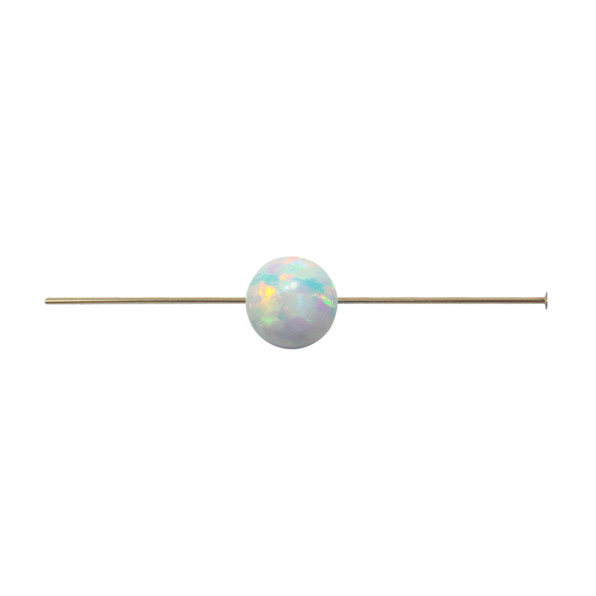 White Opal Bead. Authentic Lab-created Opal Round Beads 4mm.