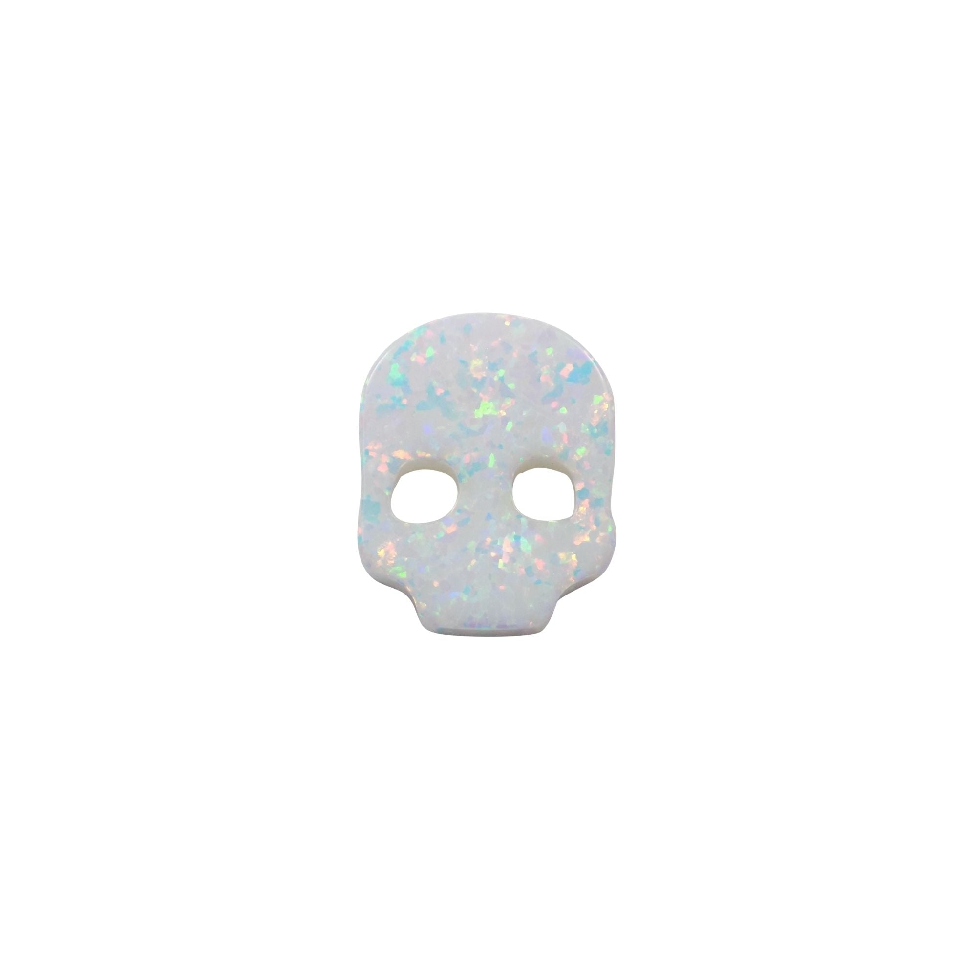 Opal Skull Head Bead, White Opal Skull Charm, Opal Lab Created Skull Charm, Halloween Opals Beads USA Seller